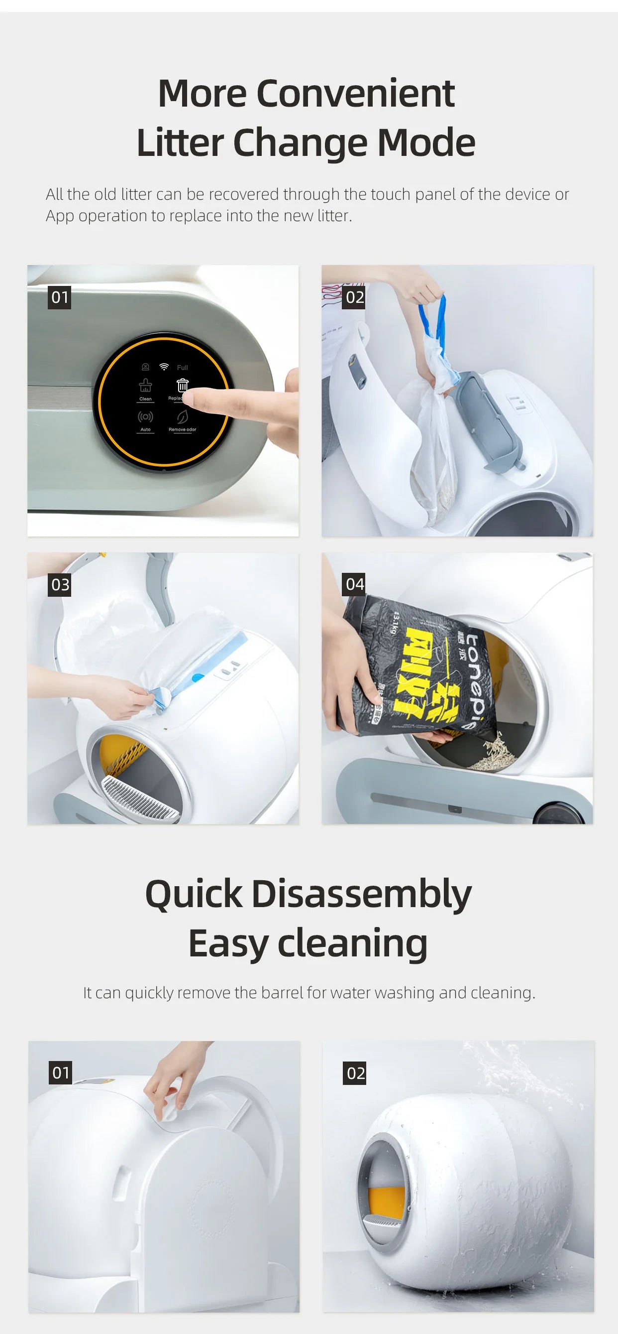 Smart Self-Cleaning Cat Litter Box with App Control & Odor Control