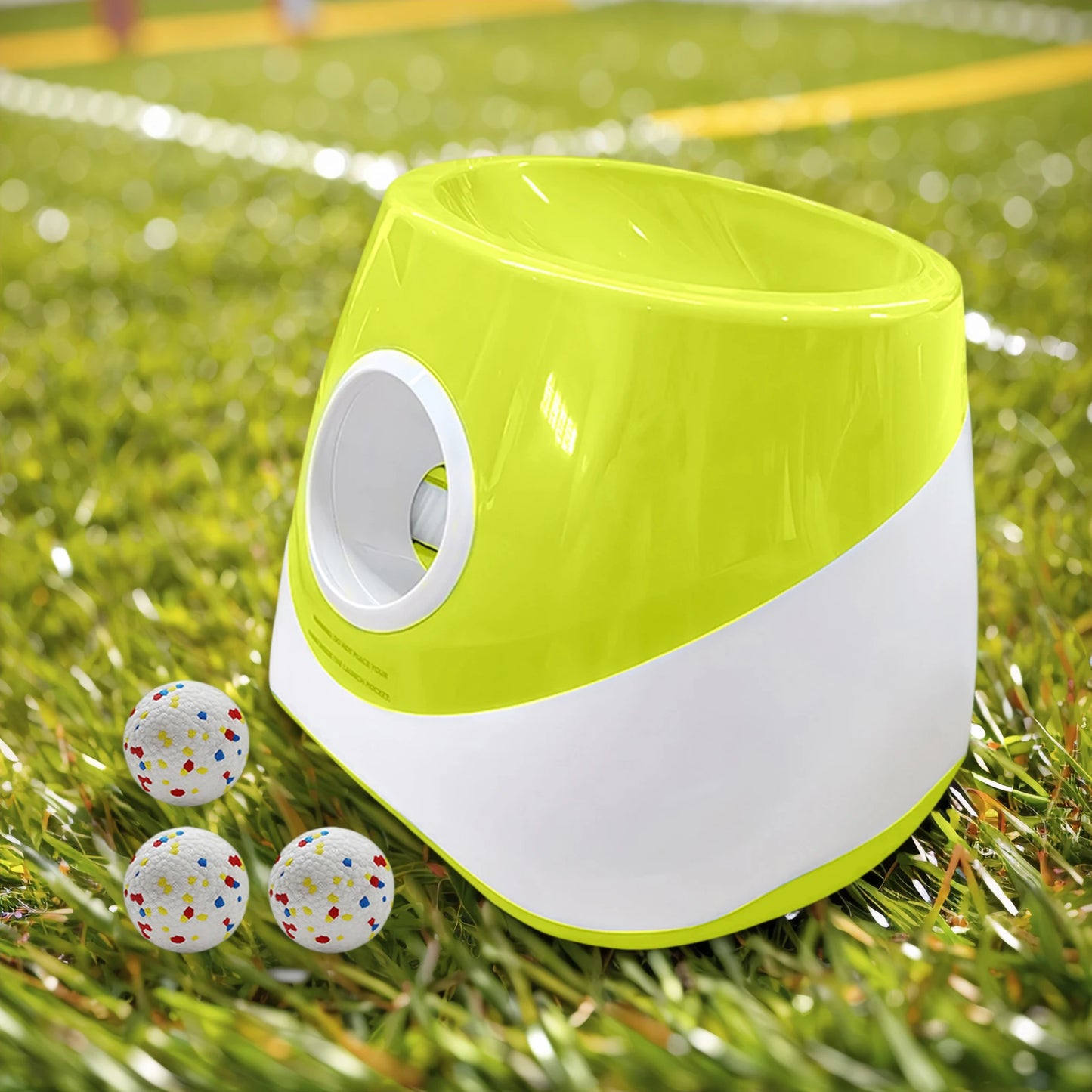 Automatic Dog Ball Launcher with 3 Tennis Balls Ball Thrower Machine Rechargeable Small Dog Ball Thrower for Medium & Small Dogs