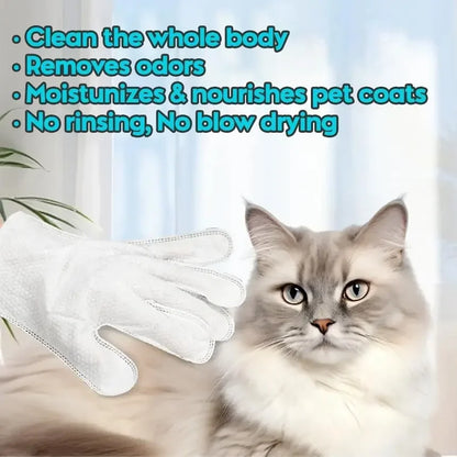 6Pcs Unscented Extra Thick Pet Cleaning Wipes for Dogs & Cats,Dog Washing Bathing Deodorizing Grooming Gloves for Daily Care