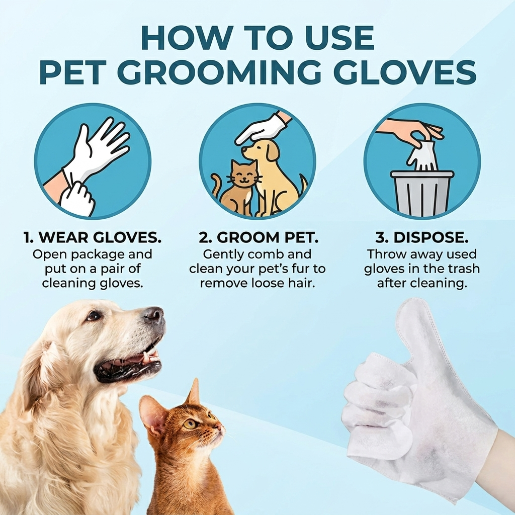 Pet Glove Wipes - (6 PCS/Pack)