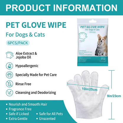 Pet Glove Wipes - (6 PCS/Pack)